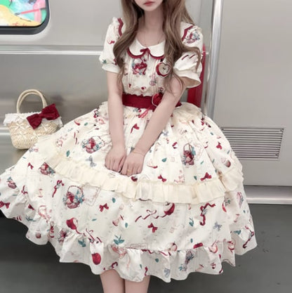 YUMEKAWA ♡ Apple motif mimolee length dress *without brooch #wanpi100
