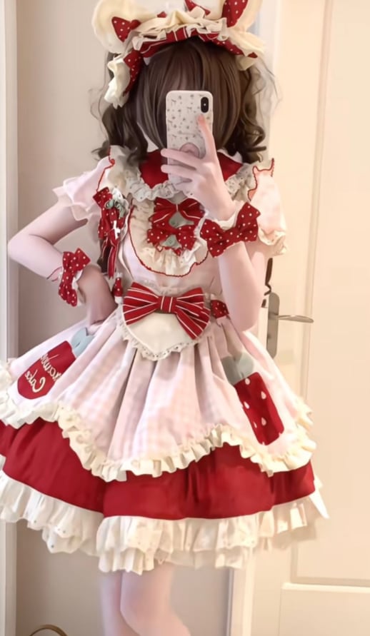 YUMEKAWA ♡ Dotted dress with bunny ears #wanpi104