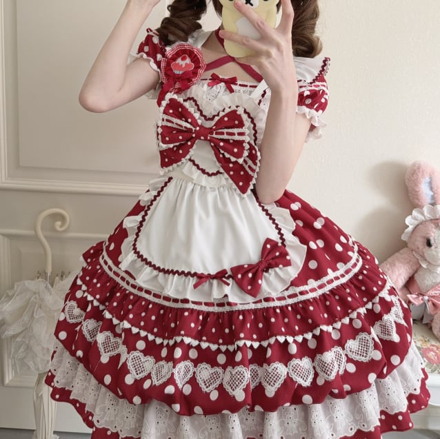 YUMEKAWA ♡ Maid outfit matching cloth with dotted brooch  #wanpi107