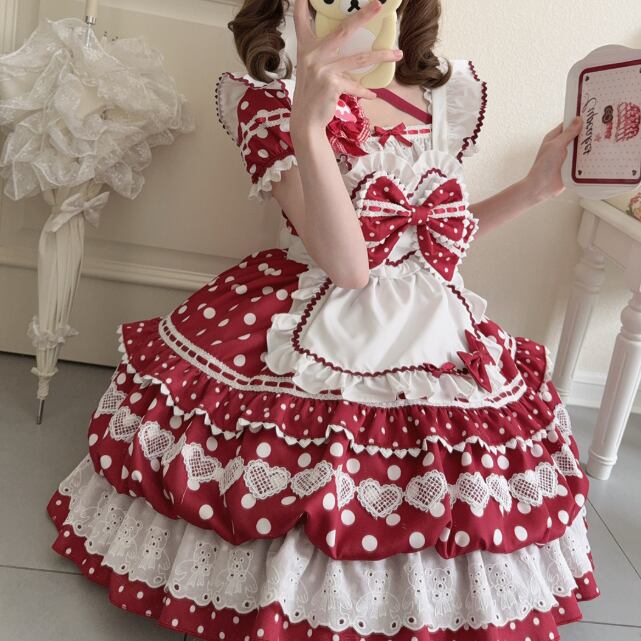 YUMEKAWA ♡ Maid outfit matching cloth with dotted brooch  #wanpi107