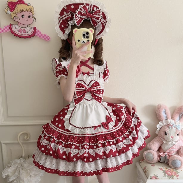 YUMEKAWA ♡ Maid outfit matching cloth with dotted brooch  #wanpi107
