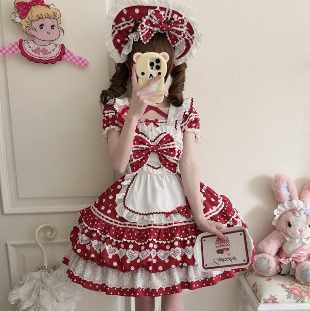 YUMEKAWA ♡ Maid outfit matching cloth with dotted brooch  #wanpi107