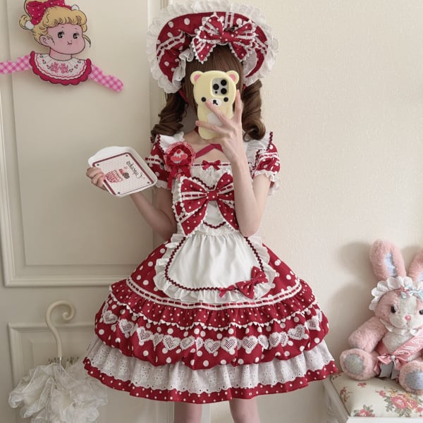 YUMEKAWA ♡ Maid outfit matching cloth with dotted brooch  #wanpi107