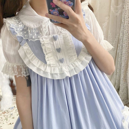 YUMEKAWA ♡ ( 2 colors )  cross ruffle jumperskirt  <! >No blouse  #wanpi109