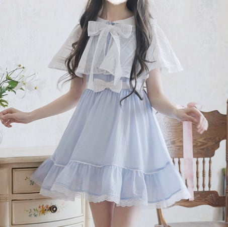 YUMEKAWA ♡ Dress with outerwear  #wanpi121