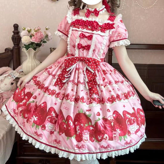 YUMEKAWA ♡ Strawberry dress with choker #wanpi125