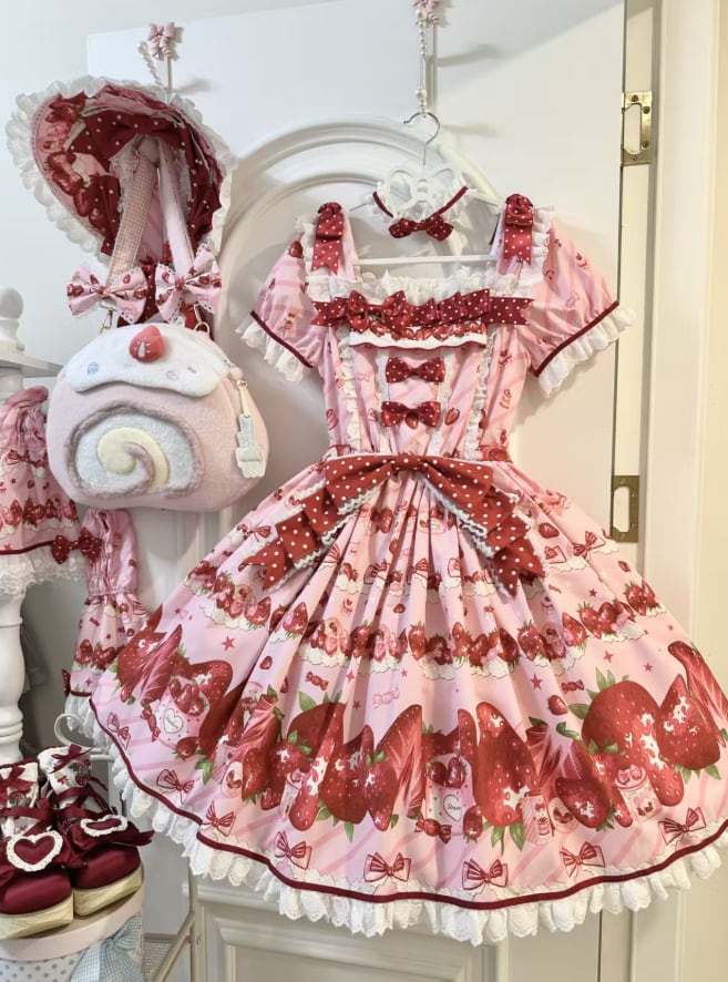 YUMEKAWA ♡ Strawberry dress with choker #wanpi125