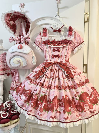 YUMEKAWA ♡ Strawberry dress with choker #wanpi125