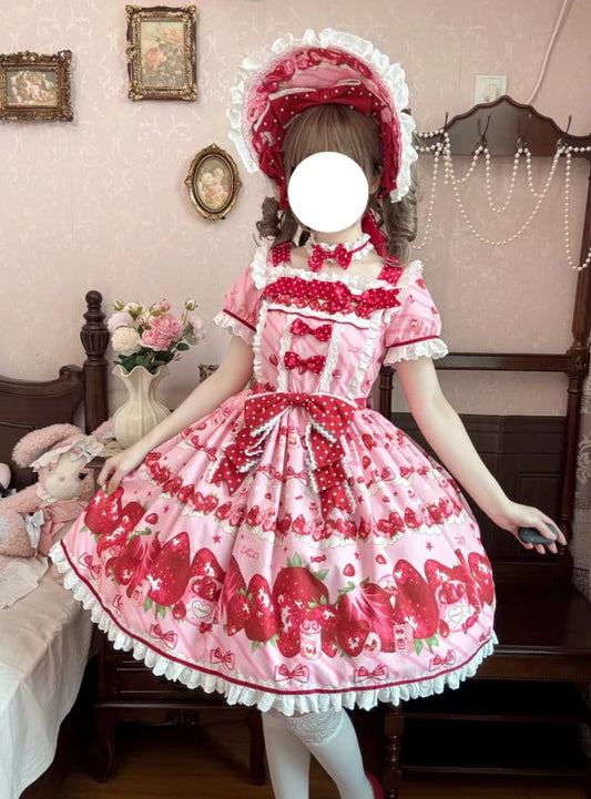 YUMEKAWA ♡ Strawberry dress with choker #wanpi125