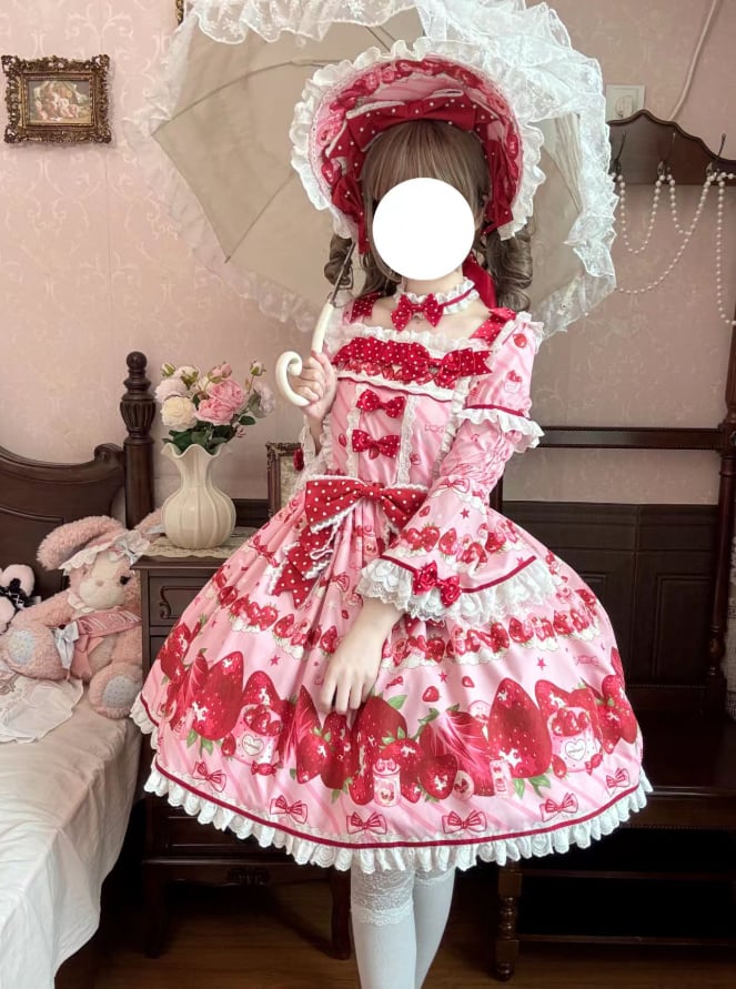 YUMEKAWA ♡ Strawberry dress with choker #wanpi125