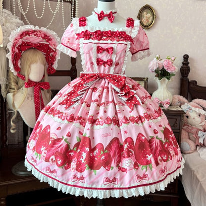 YUMEKAWA ♡ Strawberry dress with choker #wanpi125