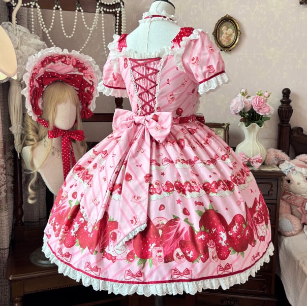 YUMEKAWA ♡ Strawberry dress with choker #wanpi125