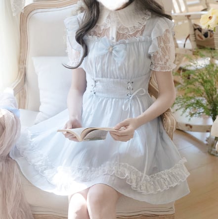 YUMEKAWA ♡ fake two-piece mini dress #wanpi128