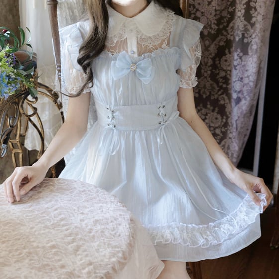 YUMEKAWA ♡ fake two-piece mini dress #wanpi128