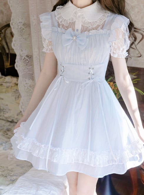 YUMEKAWA ♡ fake two-piece mini dress #wanpi128