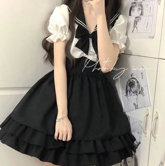 YUMEKAWA ♡ Sailor dress with ribbon #wanpi133