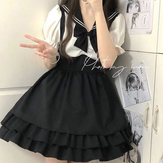 YUMEKAWA ♡ Sailor dress with ribbon #wanpi133