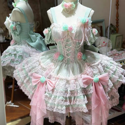 Manufactured after order ♡ ( 5 colors )  Flower Dress Complete Set #wanpi135