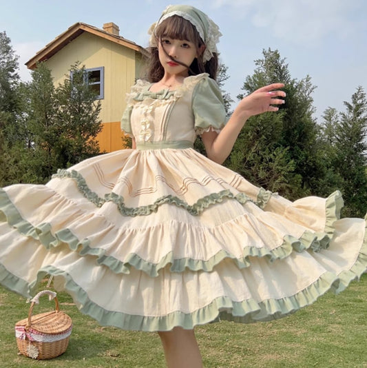 YUMEKAWA ♡ 3-tier frill dress  <!>no apron and no bandana  #wanpi139