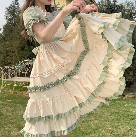 YUMEKAWA ♡ 3-tier frill dress  <!>no apron and no bandana  #wanpi139