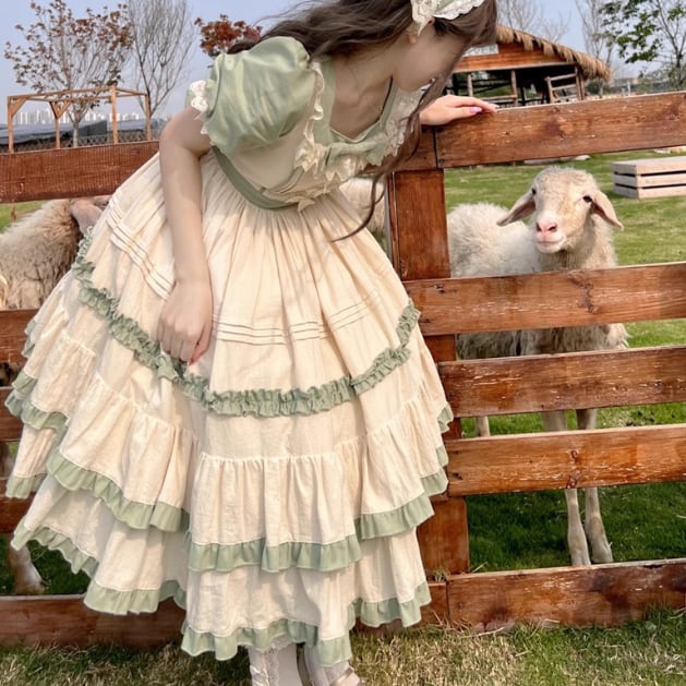 YUMEKAWA ♡ 3-tier frill dress  <!>no apron and no bandana  #wanpi139