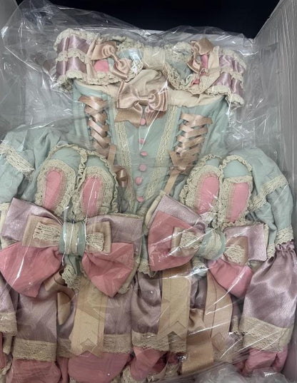 YUMEKAWA ♡ ( 2 colors )  Frilled dress with bunny ears catsuit #wanpi141