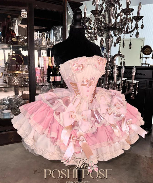 YUMEKAWA ♡ ( 2 colors )  Frilled dress with bunny ears catsuit #wanpi141