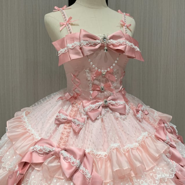 Manufactured after order ♡ Dress with bijoux and pearls #wanpi142