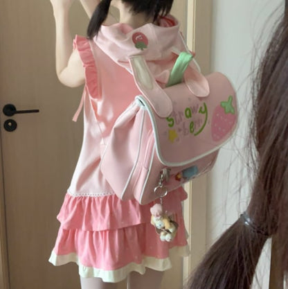 YUMEKAWA ♡ rabbit ears hooded dress #wanpi144
