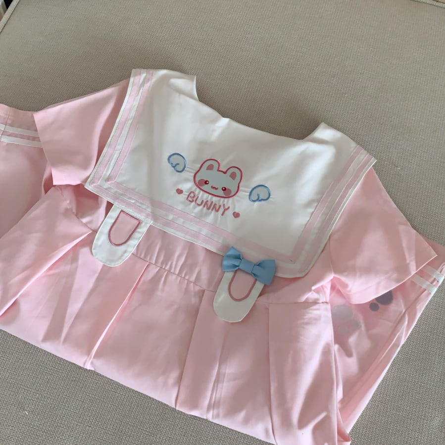 YUMEKAWA ♡ Bunny mini dress with ribbon #wanpi145