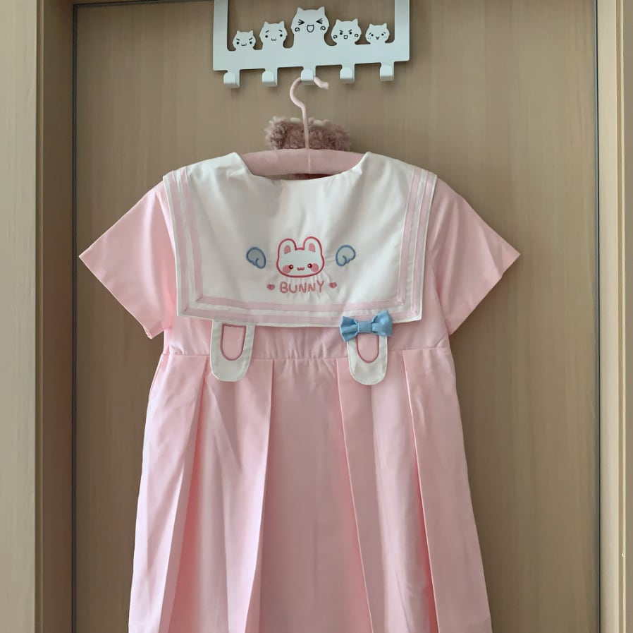 YUMEKAWA ♡ Bunny mini dress with ribbon #wanpi145