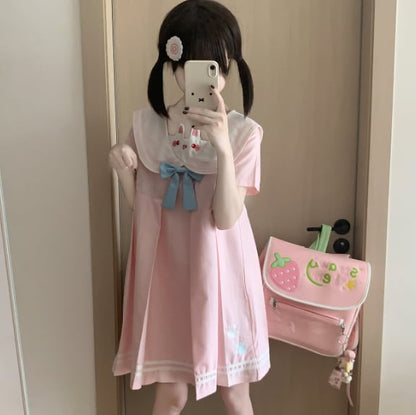 YUMEKAWA ♡ Bunny mini dress with ribbon #wanpi145