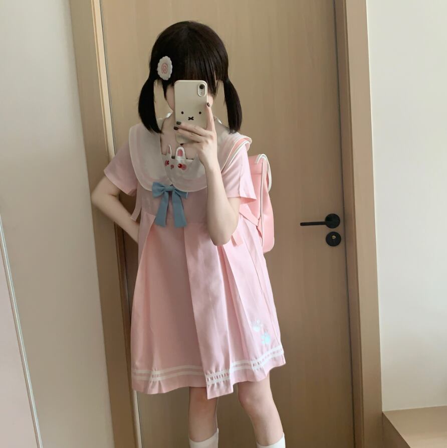 YUMEKAWA ♡ Bunny mini dress with ribbon #wanpi145