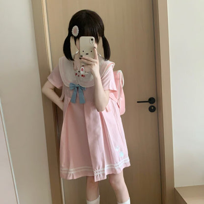 YUMEKAWA ♡ Bunny mini dress with ribbon #wanpi145