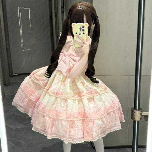 YUMEKAWA ♡ Cross neck gradient dress #wanpi146