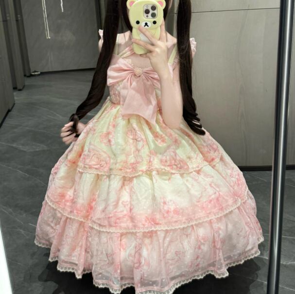 YUMEKAWA ♡ Cross neck gradient dress #wanpi146