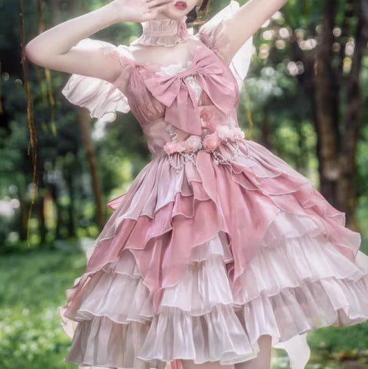 YUMEKAWA ♡ One-piece full matching cloth with front ribbon #wanpi16