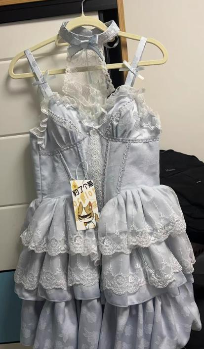 YUMEKAWA ♡ ( 2 colors ) Detachable ♪ Holder neck dress #wanpi3