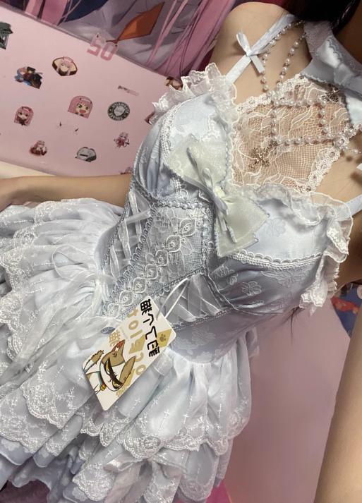 YUMEKAWA ♡ ( 2 colors ) Detachable ♪ Holder neck dress #wanpi3
