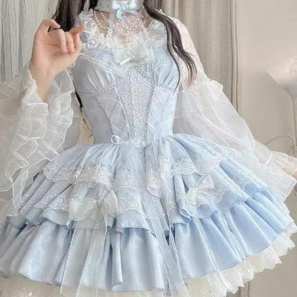 YUMEKAWA ♡ ( 2 colors ) Detachable ♪ Holder neck dress #wanpi3