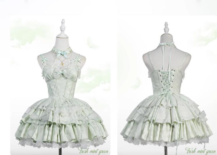 YUMEKAWA ♡ ( 2 colors ) Detachable ♪ Holder neck dress #wanpi3