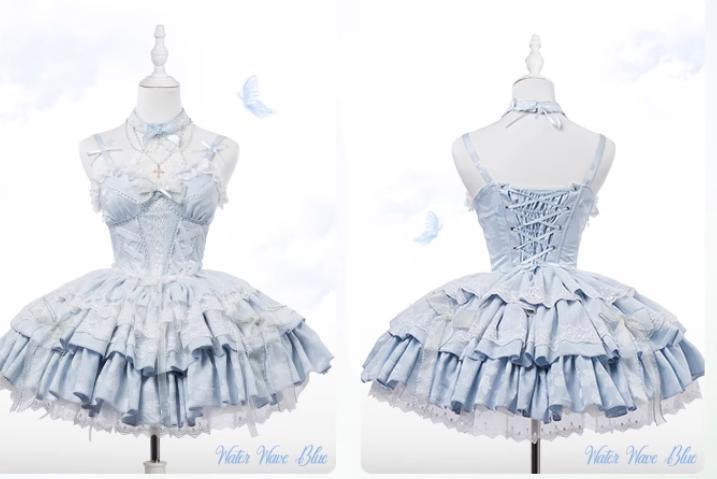 YUMEKAWA ♡ ( 2 colors ) Detachable ♪ Holder neck dress #wanpi3