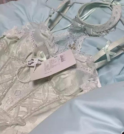 YUMEKAWA ♡ ( 2 colors ) Detachable ♪ Holder neck dress #wanpi3