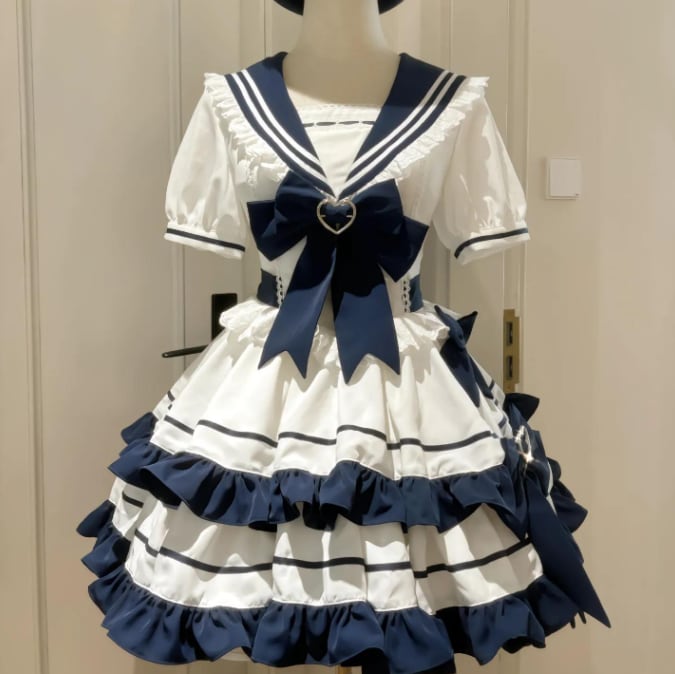 YUMEKAWA ♡ Sailor-style dress with ribbon #wanpi44