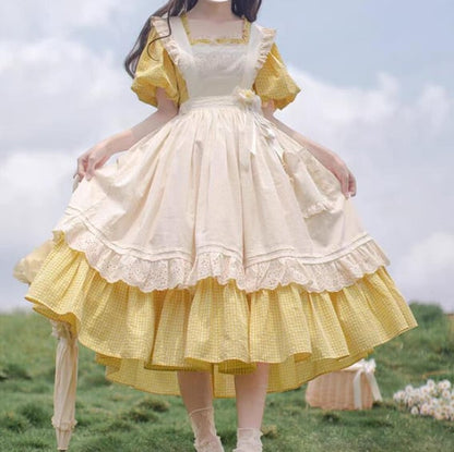 YUMEKAWA ♡ Girly dress with apron  #wanpi73