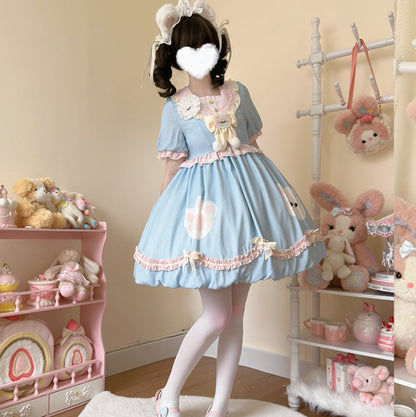 YUMEKAWA ♡ ( 3 colors )  sailor collar bear dress  #wanpi74