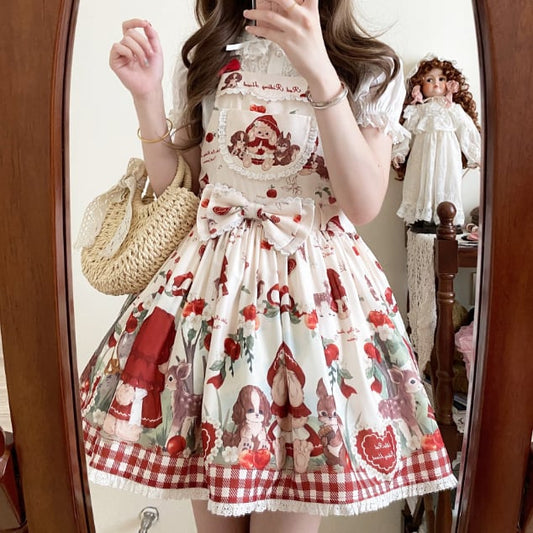 YUMEKAWA ♡  high waist jumperskirt with waist bow  #wanpi75
