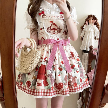 YUMEKAWA ♡  high waist jumperskirt with waist bow  #wanpi75