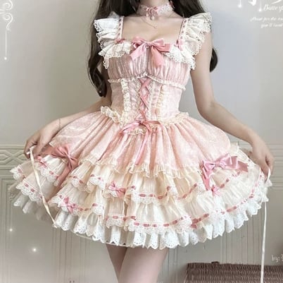 YUMEKAWA ♡  Ruffle dress with hat and choker with hairpin  #wanpi85