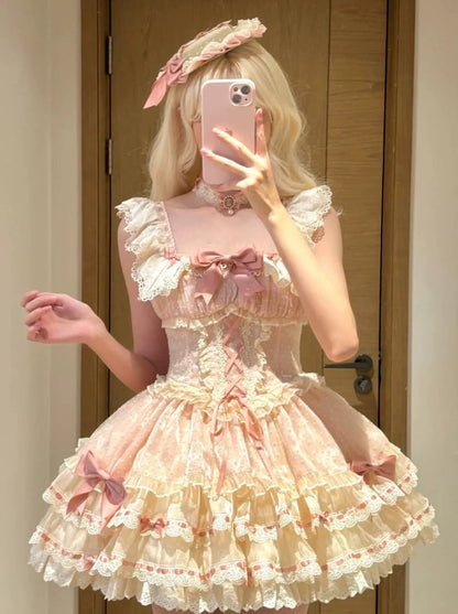 YUMEKAWA ♡  Ruffle dress with hat and choker with hairpin  #wanpi85